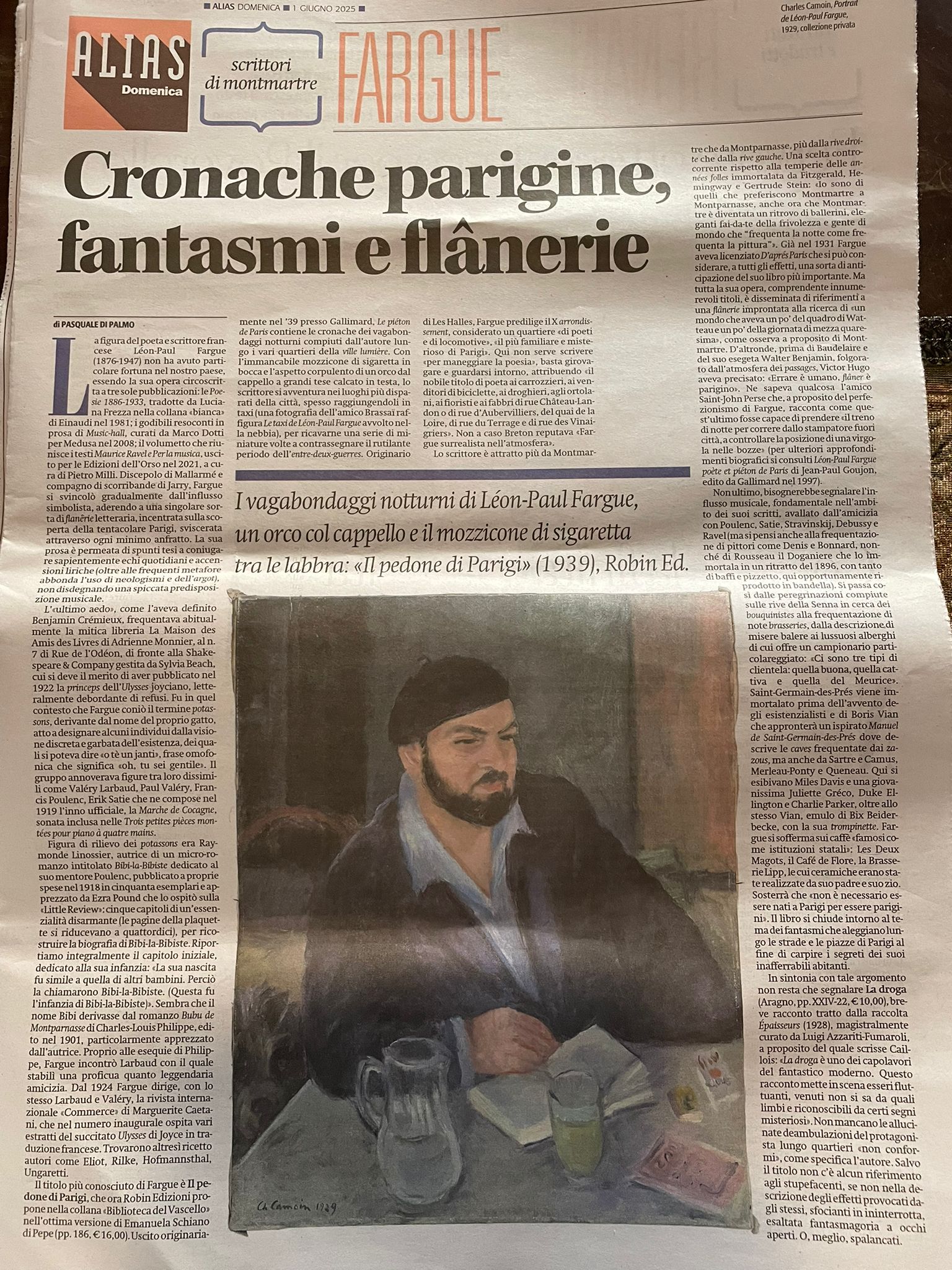 [il manifesto] Le cronache parigine di Fargue: fantasmi e flânerie|Pasquale di Palmo|